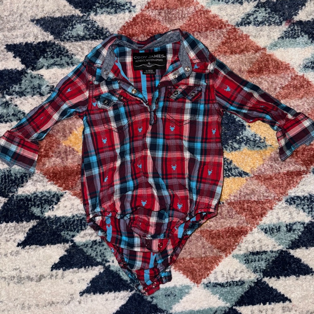 Plaid Long Sleeve Onesie
